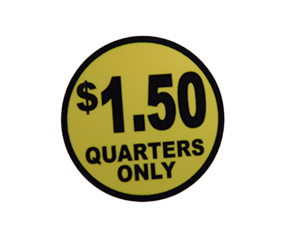 $1.50 Quarters Only Labels